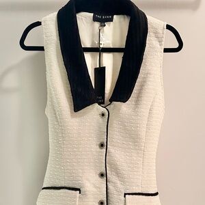 Elegant Dress with Black Trim